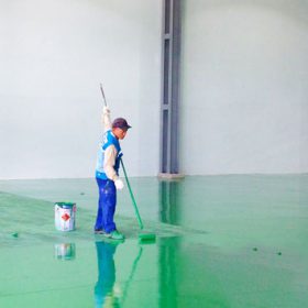 sơn epoxy hệ lăn sàn nhà xưởng